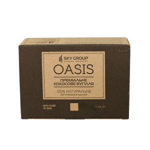 Уголь кокосовый Oasis 1 кг (72 шт), большой кубик